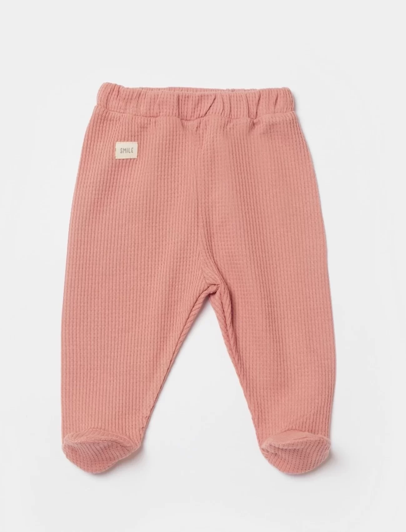 Bibaby Biorganic Waffle Smile Patikli Pantolon 57899 Red-Brown