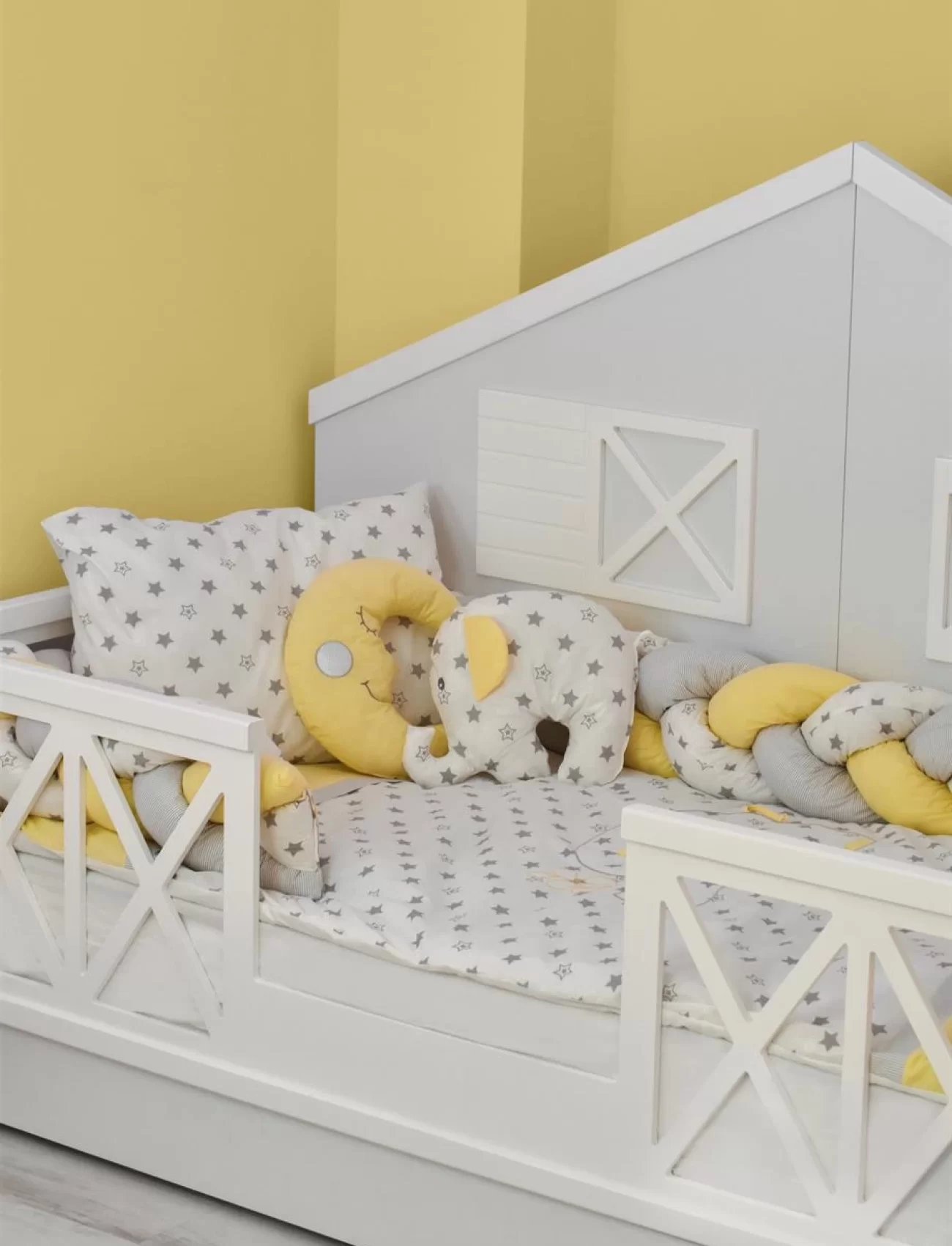 Bibaby Elephant Saç Örgü Montessori Uyku Seti 69113 Sarı