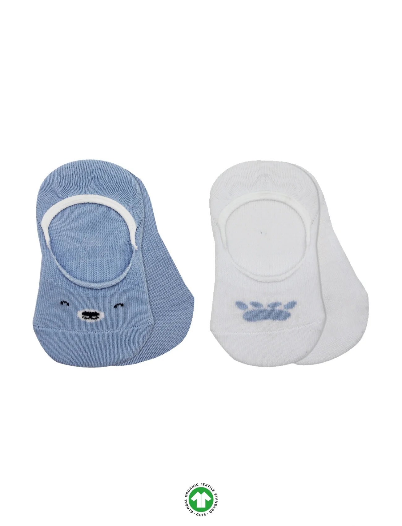 Bistyle 2li Babet Cute Face Penye Çorap Bs30103 Mavi-beyaz