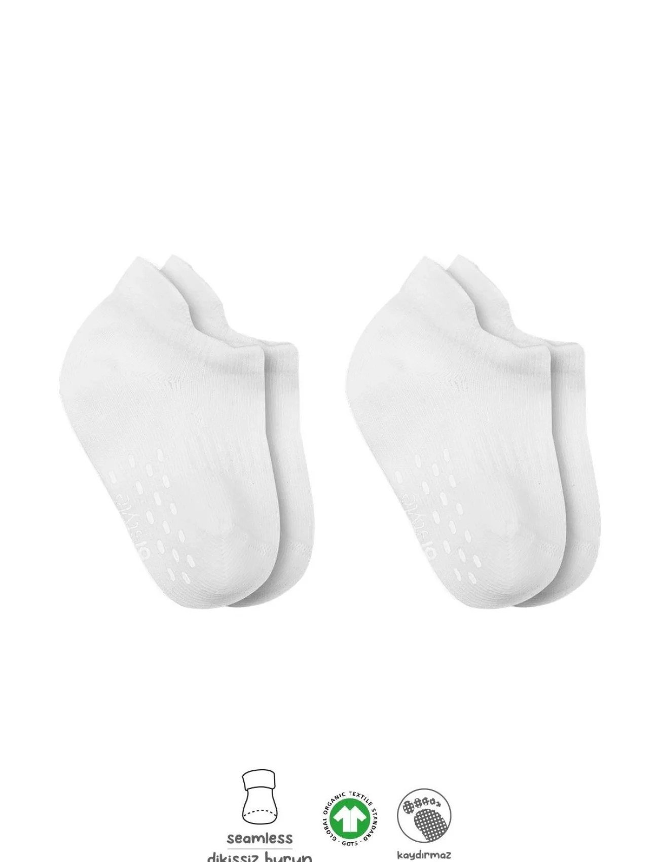 Bistyle 2li Sneakers Kaymaz Basic Penye Çorap Bs20103 Beyaz Beyaz