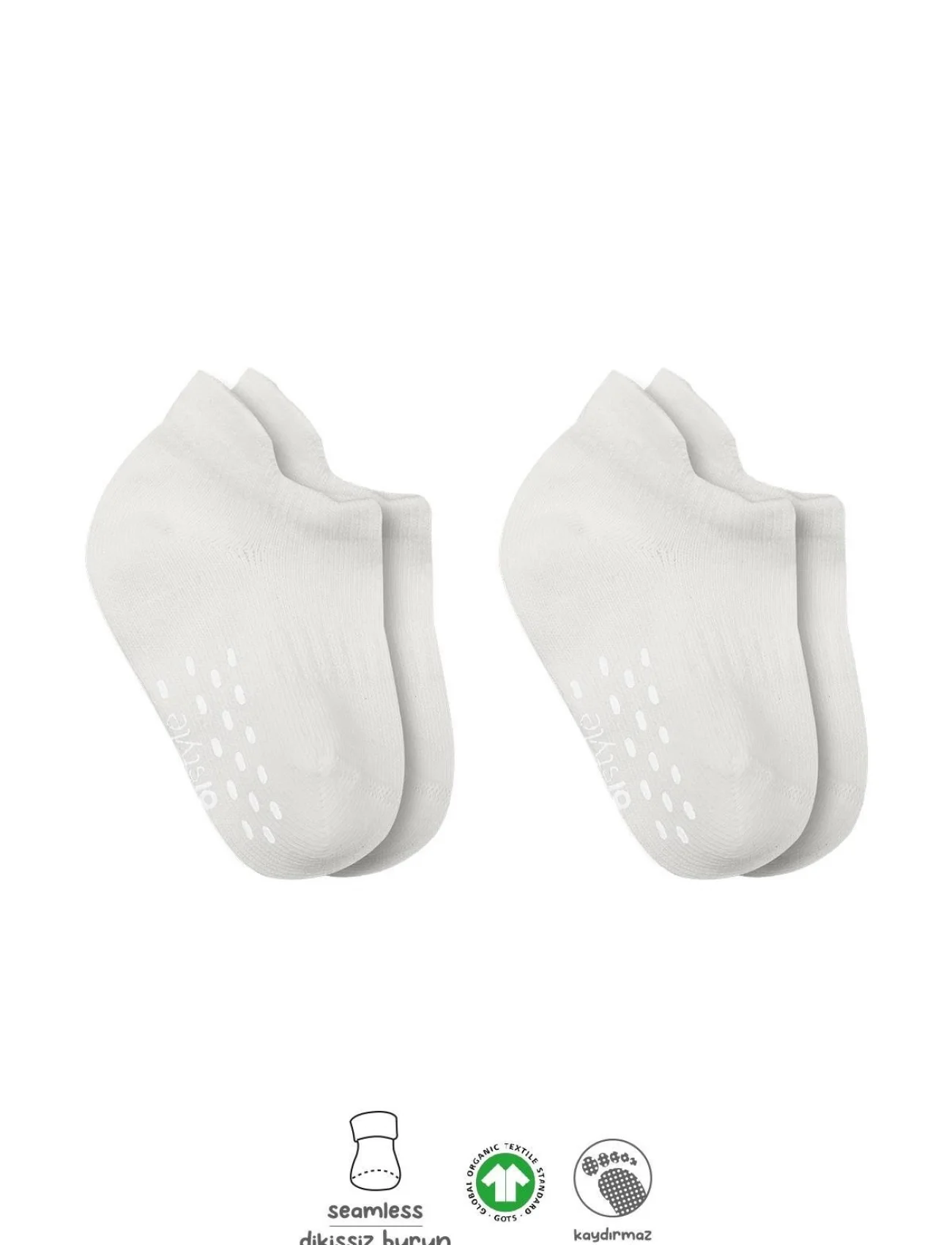 Bistyle 2li Sneakers Kaymaz Basic Penye Çorap Bs20103 Ekru Ekru