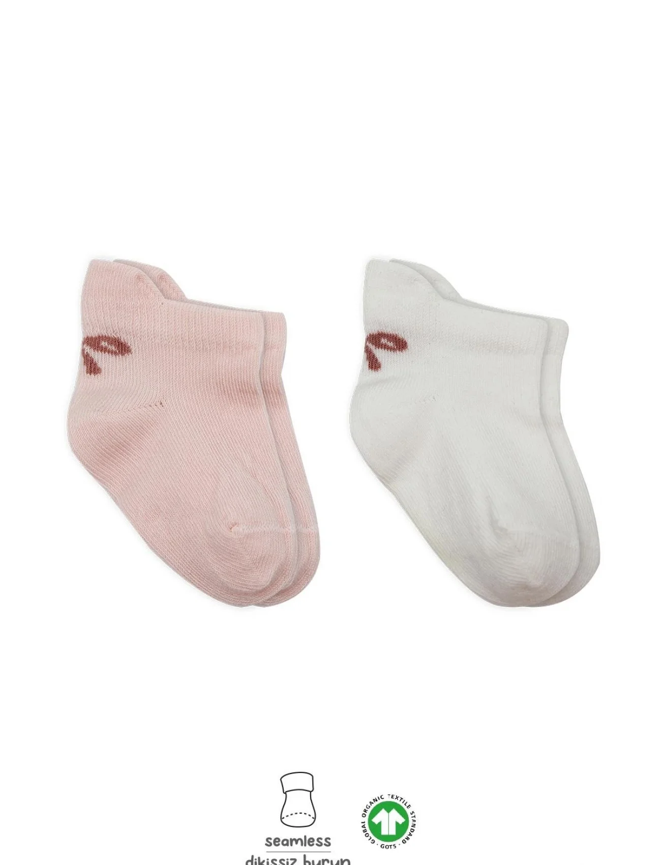 Bistyle 2li Sneakers Smile Penye Çorap Bs20106 Pembe Ekru