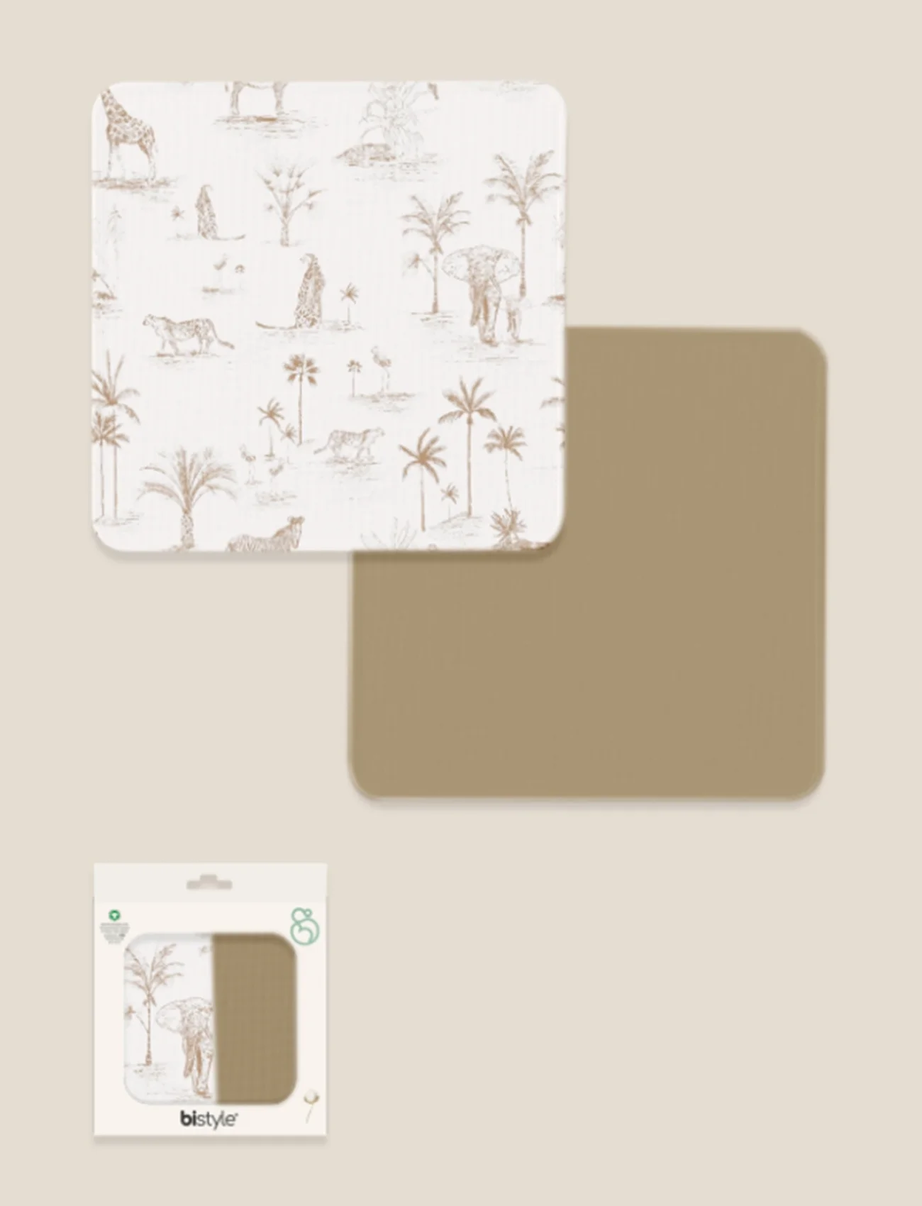 Bistyle 2li Müslin Battaniye Hello Zoo Kutulu 70142 75x75cm Beyaz