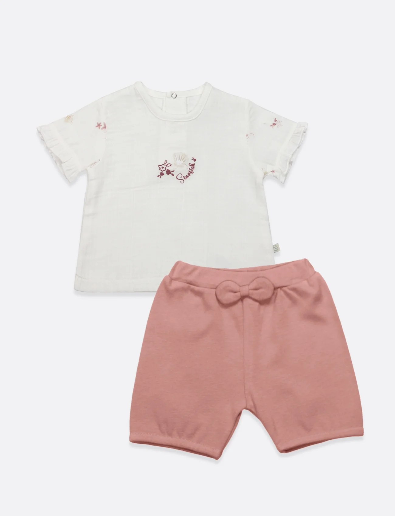 Bistyle 2li Takım Şort Müslin Starfish Wishes 14124 Pembe