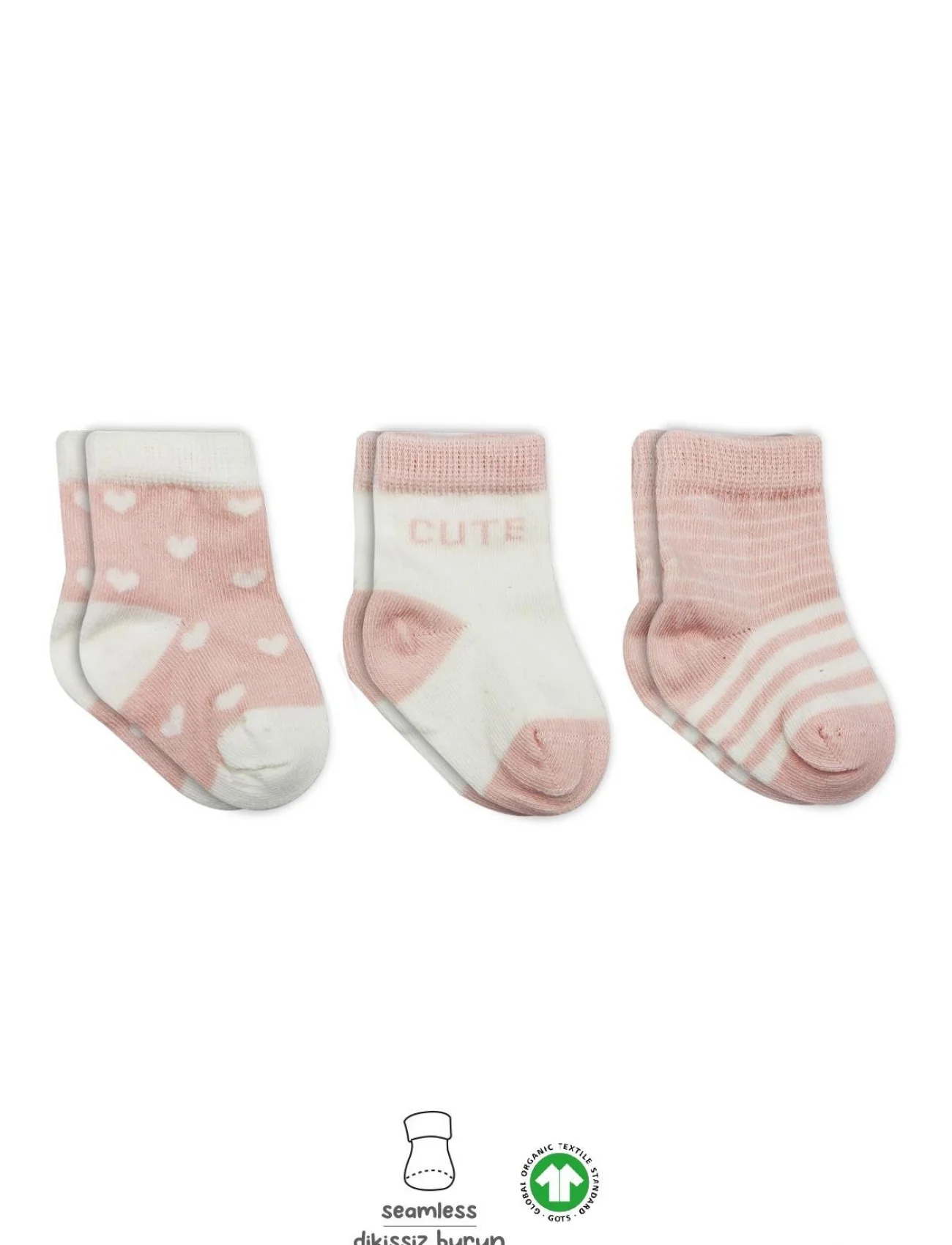 Bistyle 3lü Penye Cute Stars Soket Çorap Bs10115 Pembe