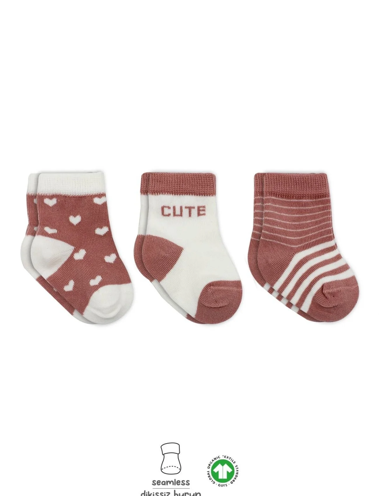 Bistyle 3lü Penye Cute Stars Soket Çorap Bs10115 Pudra