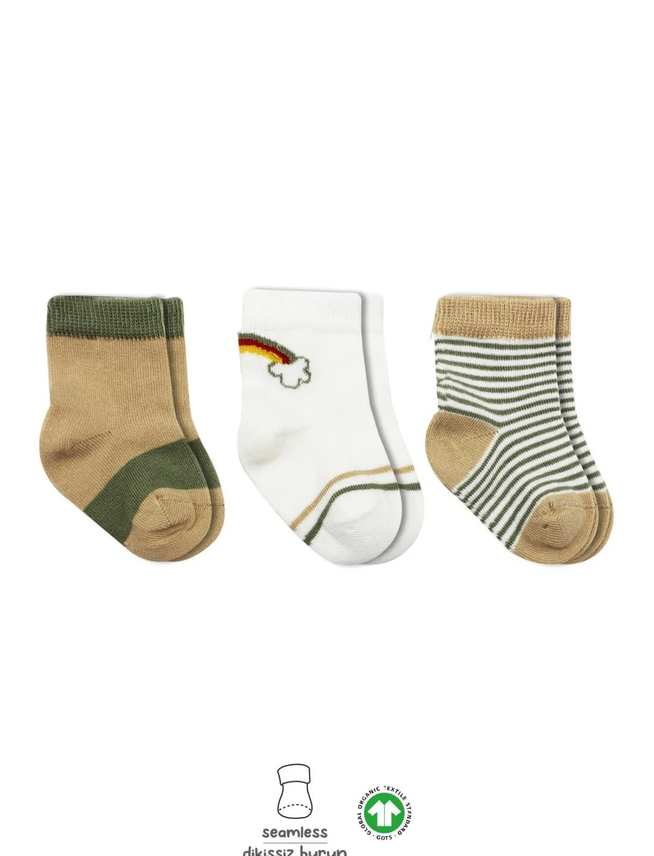 Bistyle 3lü Penye Rainbow Soket Çorap Bs10113 Nil