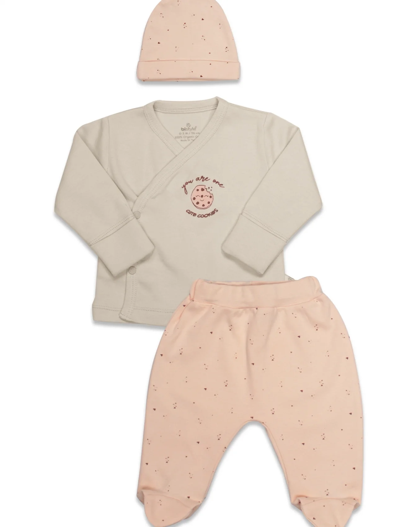 Bistyle 3lü Zıbın Takım Cookies Cute Happy 13118 Somon