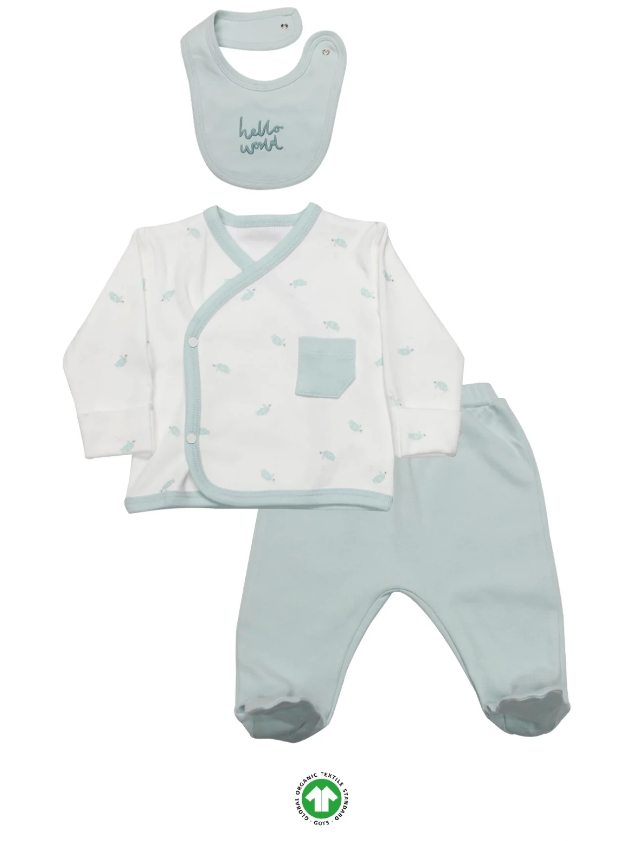 Bistyle 3lü Zıbın Takım Hello World 13105 Mint