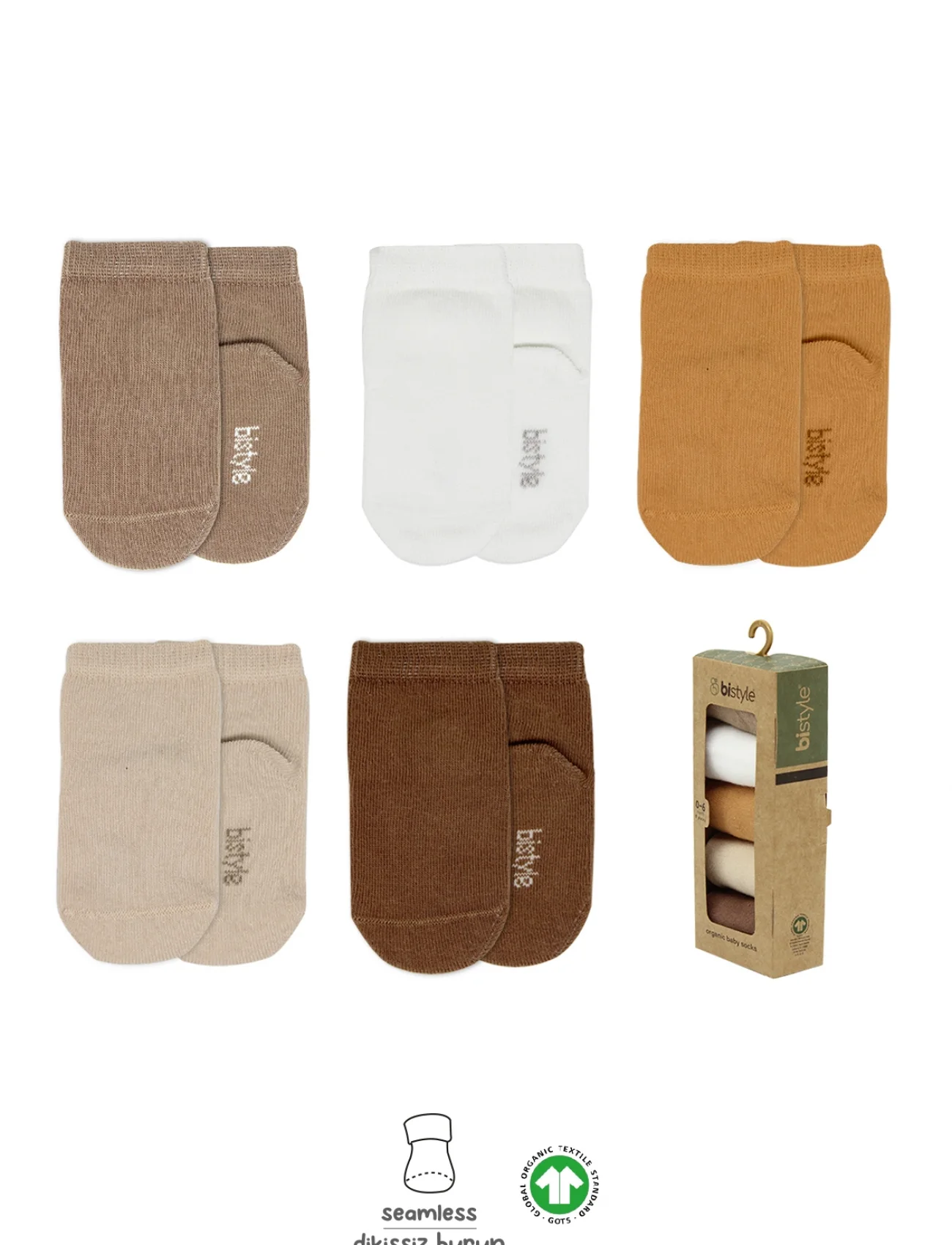 Bistyle 5li Penye Soket Kutulu Basic Çorap 10131 Bej