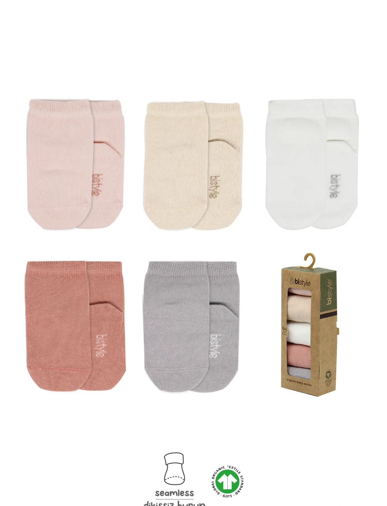 Bistyle 5li Penye Soket Kutulu Basic Çorap 10131 Pudra
