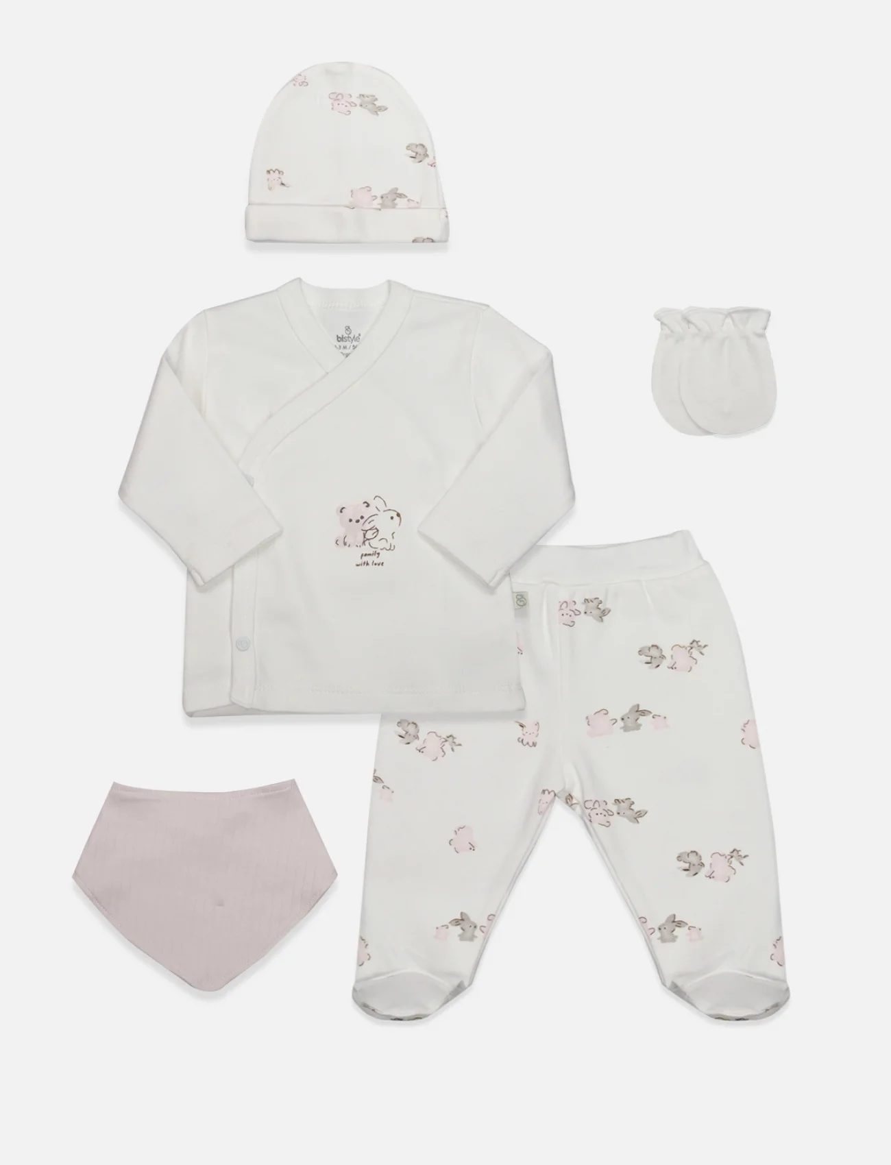 Bistyle 5li Hastane Çıkışı Love You Family 12114 Pudra