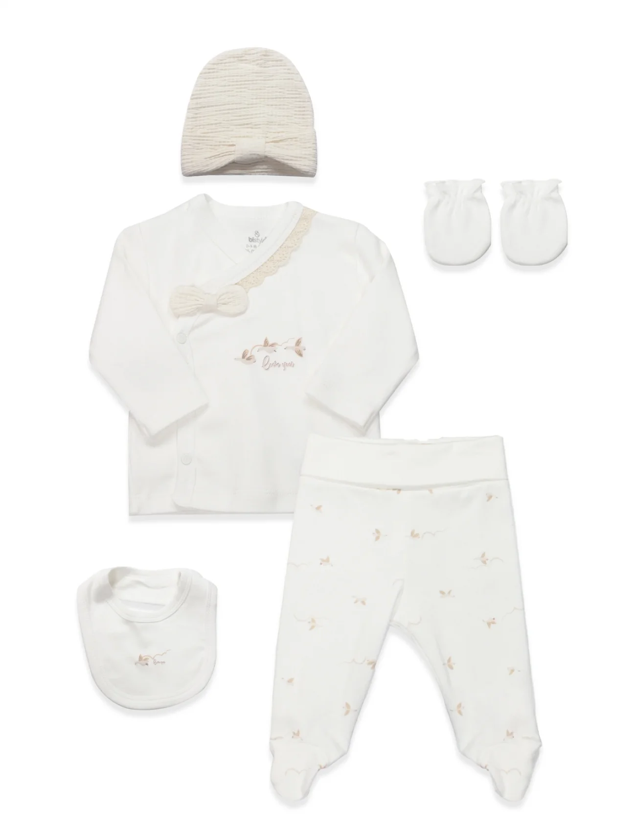 Bistyle 5li Hastane Çıkışı Love You Smile 12115 Ekru