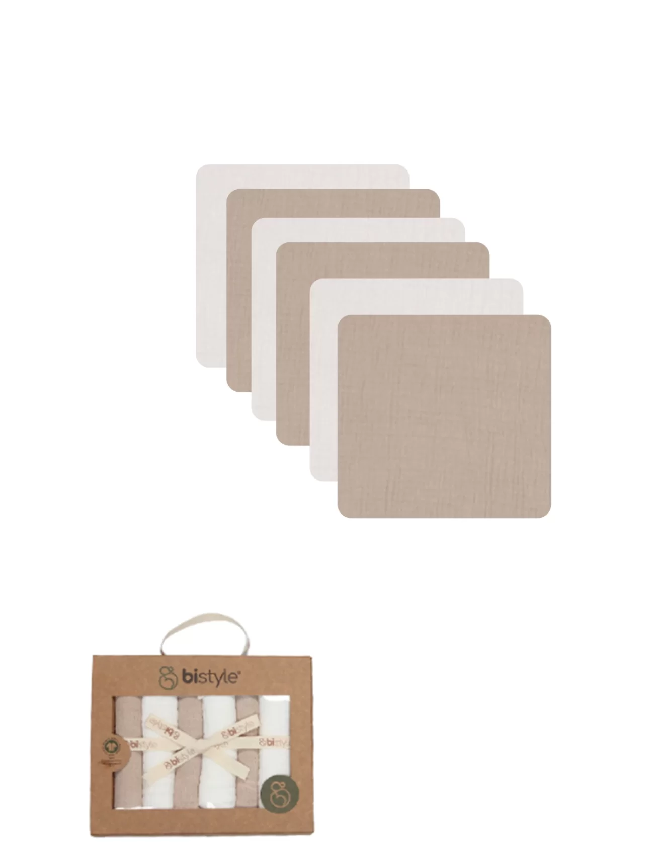 Bistyle 6lı Müslin Mendil 20x20 Cm 90106 Ekru Bej