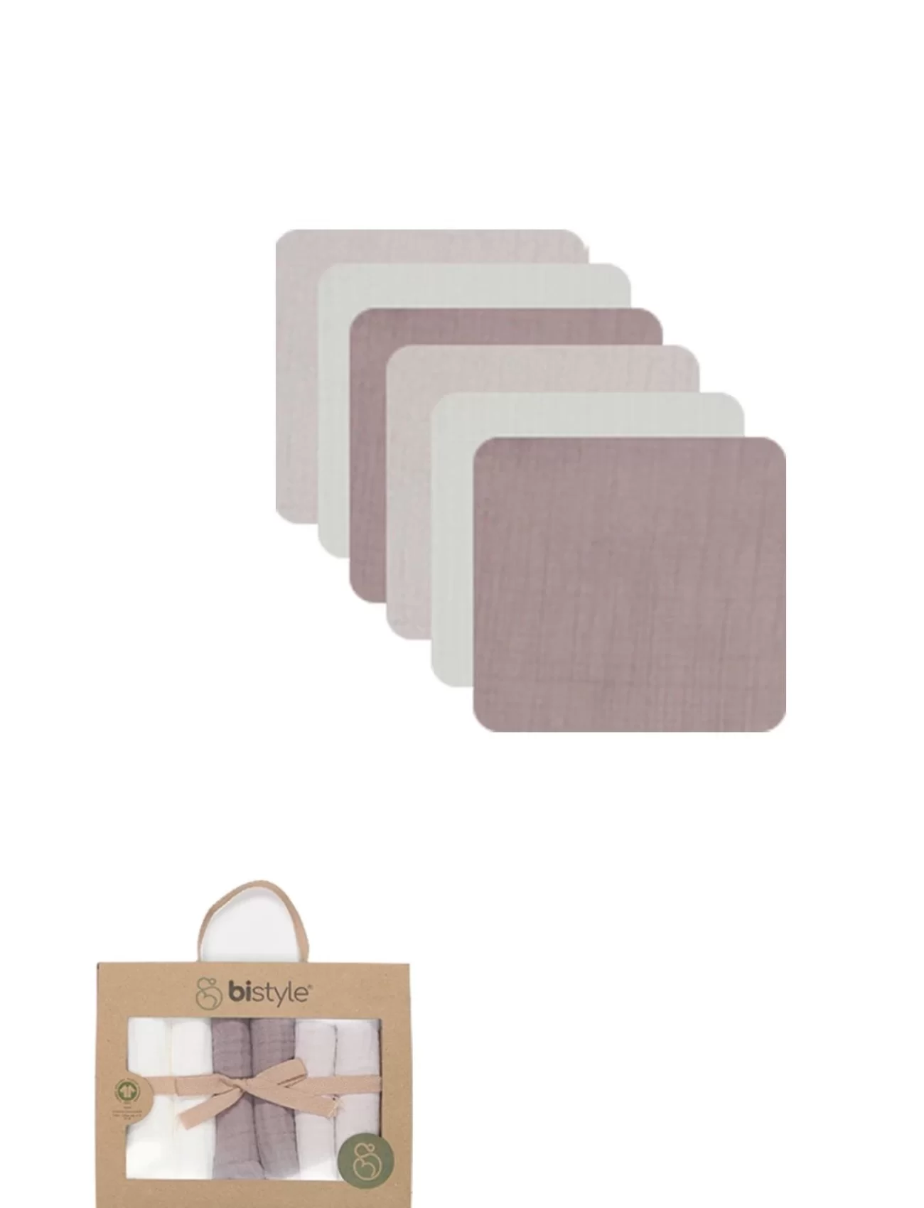 Bistyle 6lı Müslin Mendil 20x20 Cm 90106 Taş Ekru Antrasit