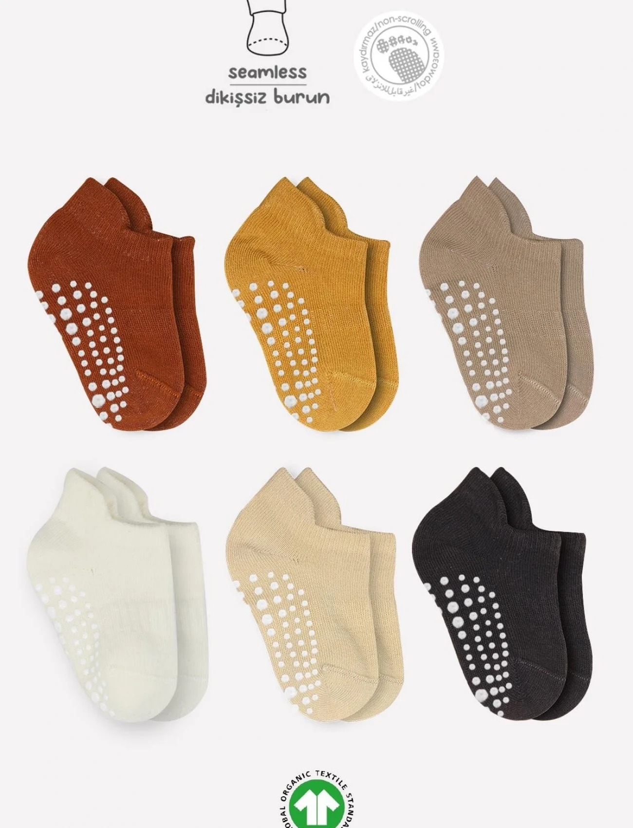 Bistyle 6lı Sneakers Kaymaz Penye Çorap Bs20102 Toprak