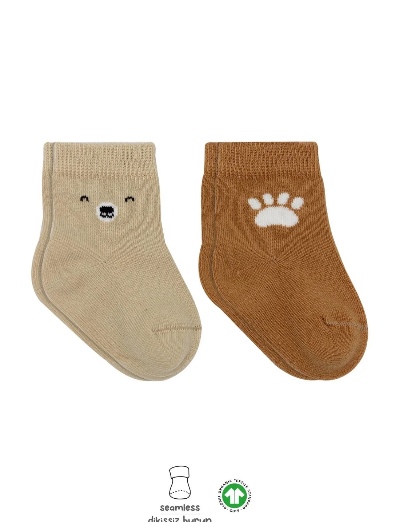 Bistyle Bear Penye Soket Çorap 2Li BS10116 Bej