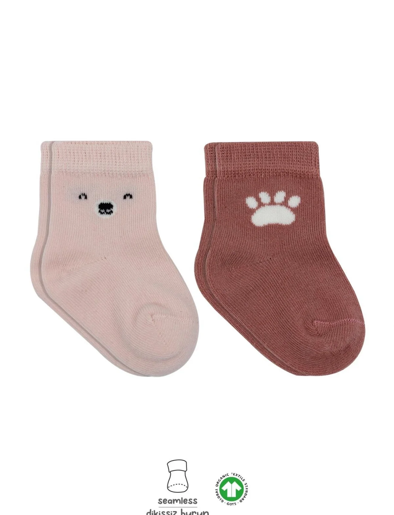Bistyle Bear Penye Soket Çorap 2Li BS10116 Pembe