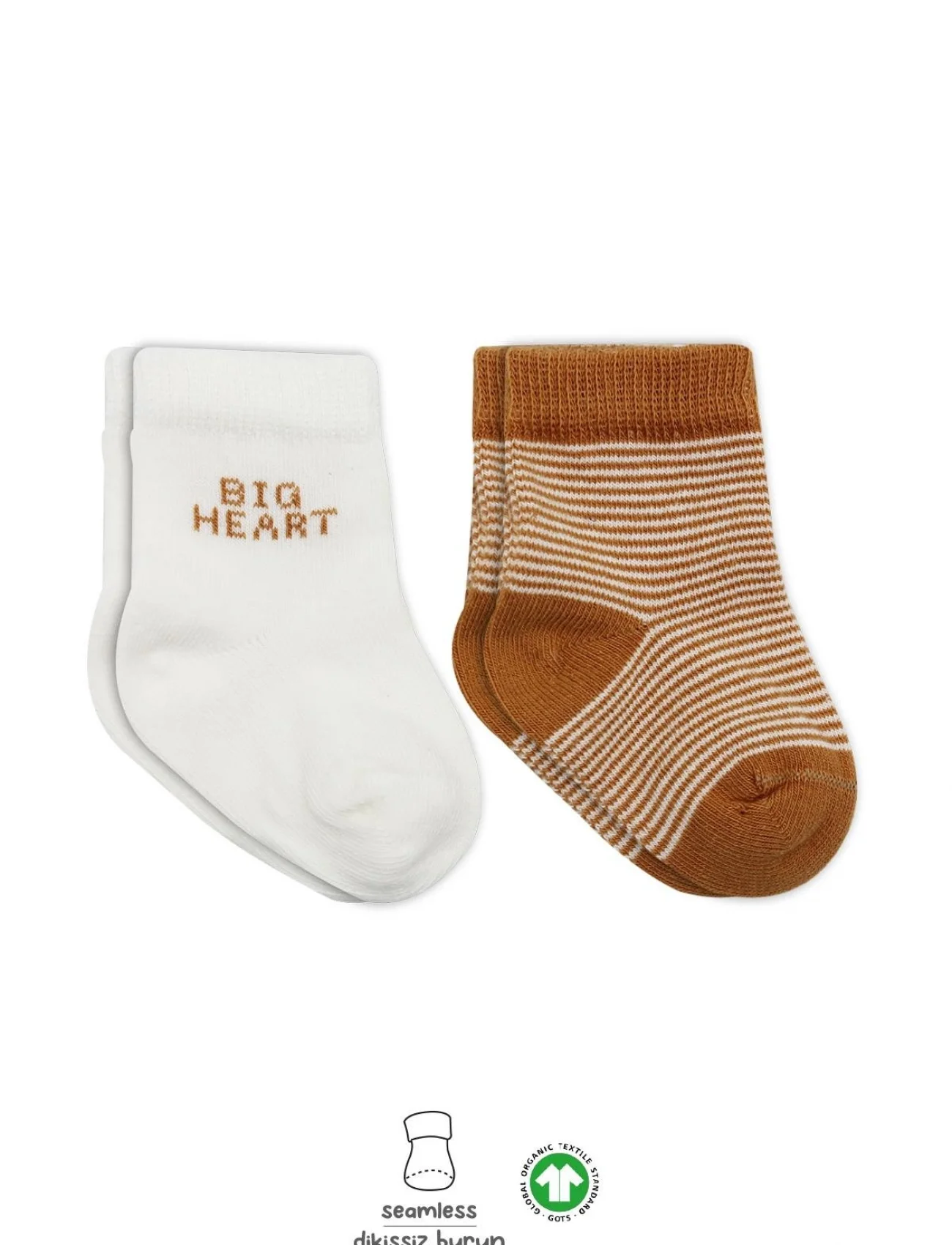 Bistyle Big Heart Penye Soket Çorap 2Li BS10117 Hardal
