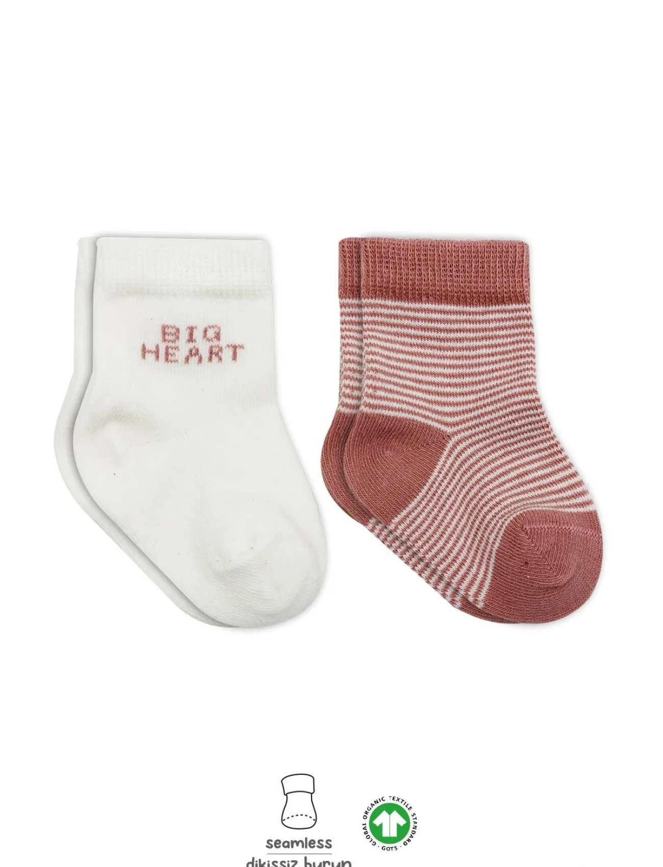 Bistyle Big Heart Penye Soket Çorap 2Li BS10117 Pudra