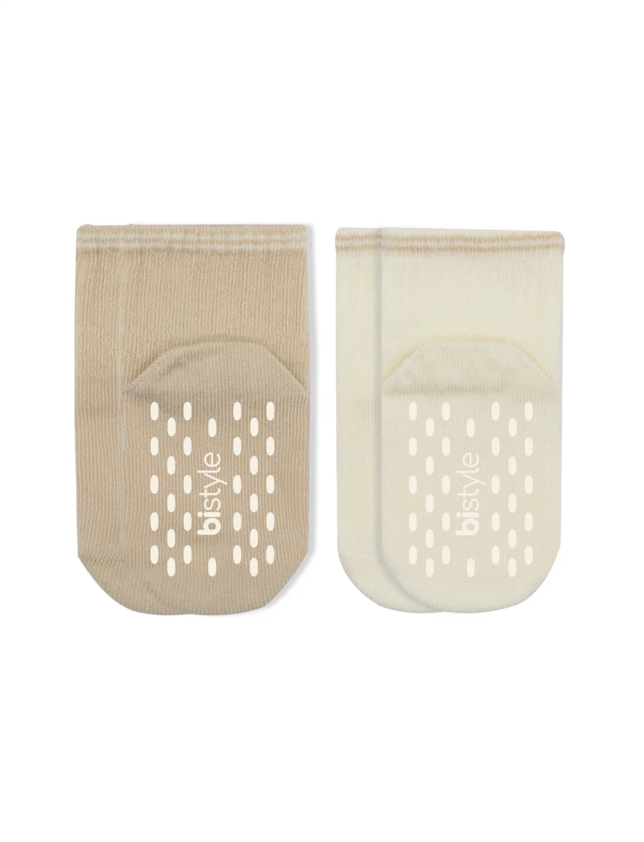 Bistyle Çemberli Basic Penye Kaymaz Soket Çorap 2li 10146 Bej