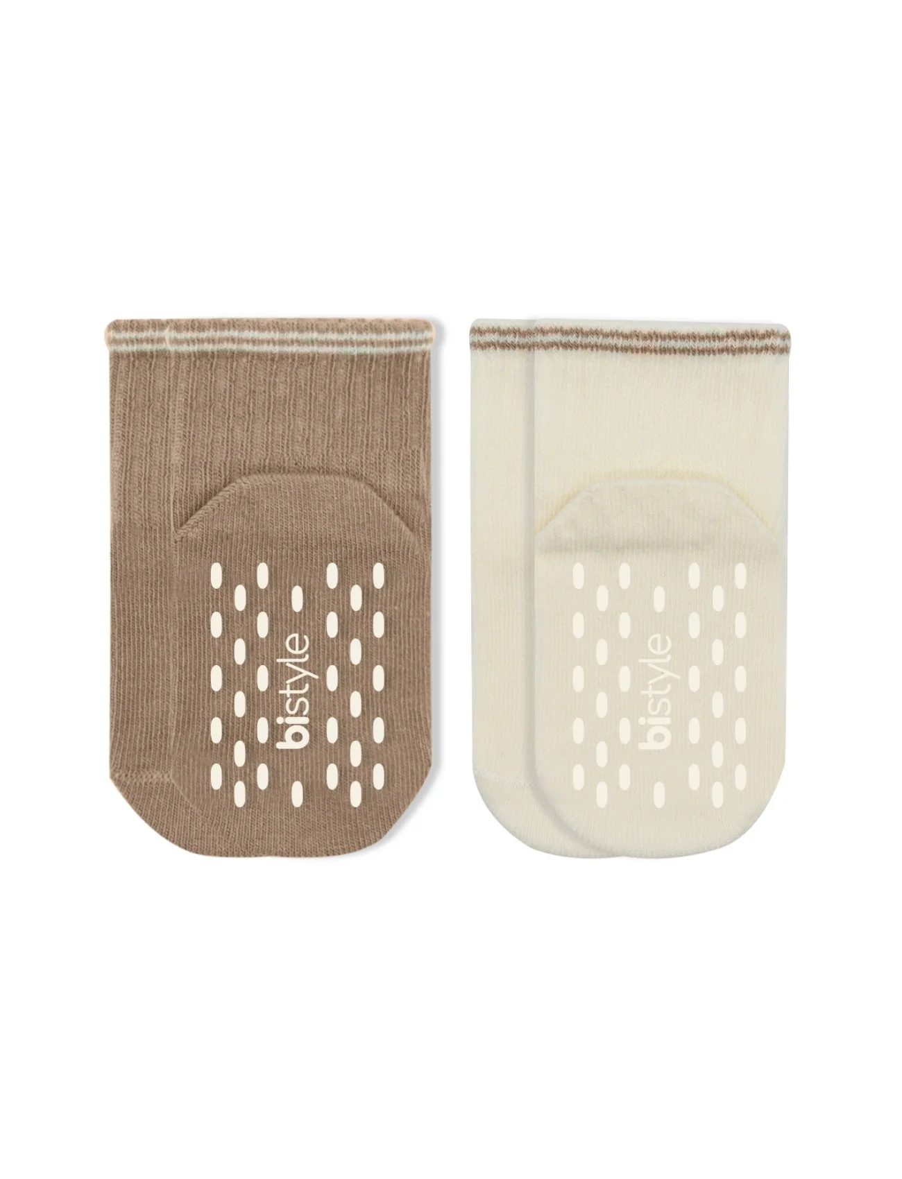 Bistyle Çemberli Basic Penye Kaymaz Soket Çorap 2li 10146 Kahve