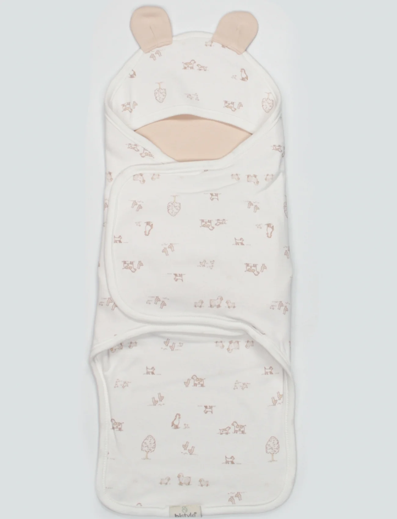 Bistyle Curly Lamb Bel Destekli Kundak 75111 Bej Mavi Ekru