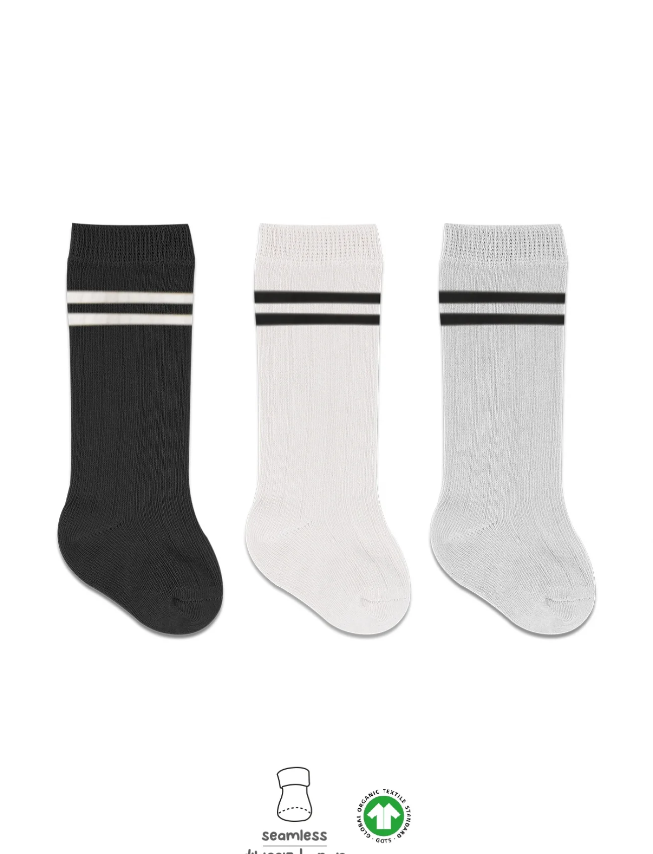 Bistyle Derby Dizaltı Çorap 3lü Bs40101 Siyah Ekru Gri Çemberli