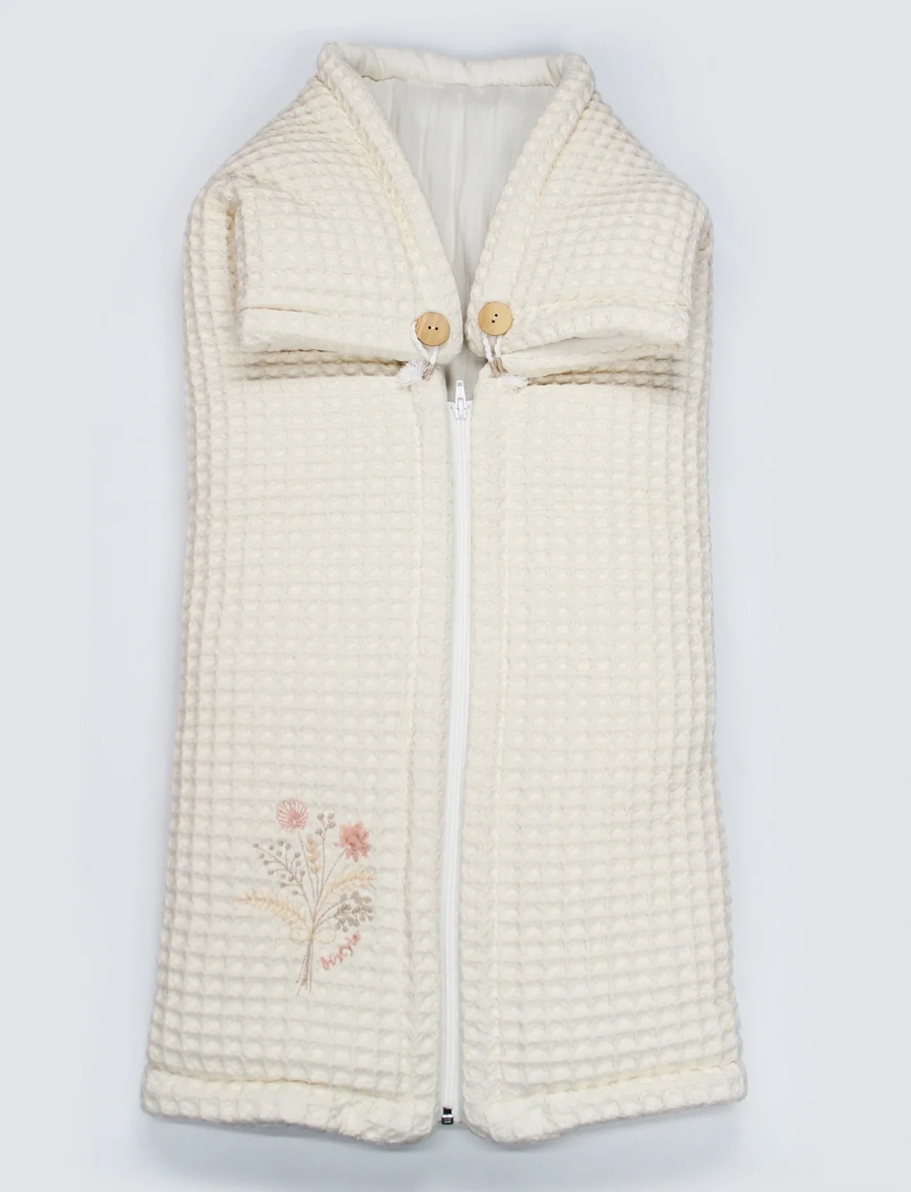Bistyle Fermuarlı Natural Life Pike Battaniye Girl 70113 Ekru
