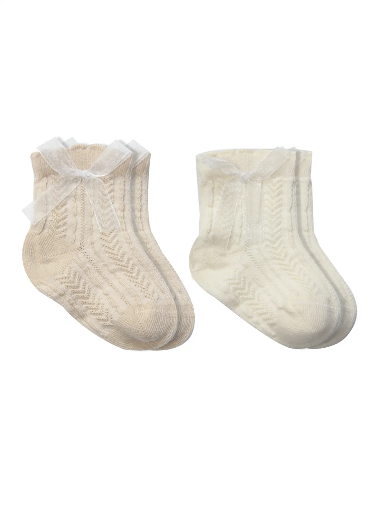 Bistyle Fiyonklu Penye Soket Çorap 2li 10149 Bej