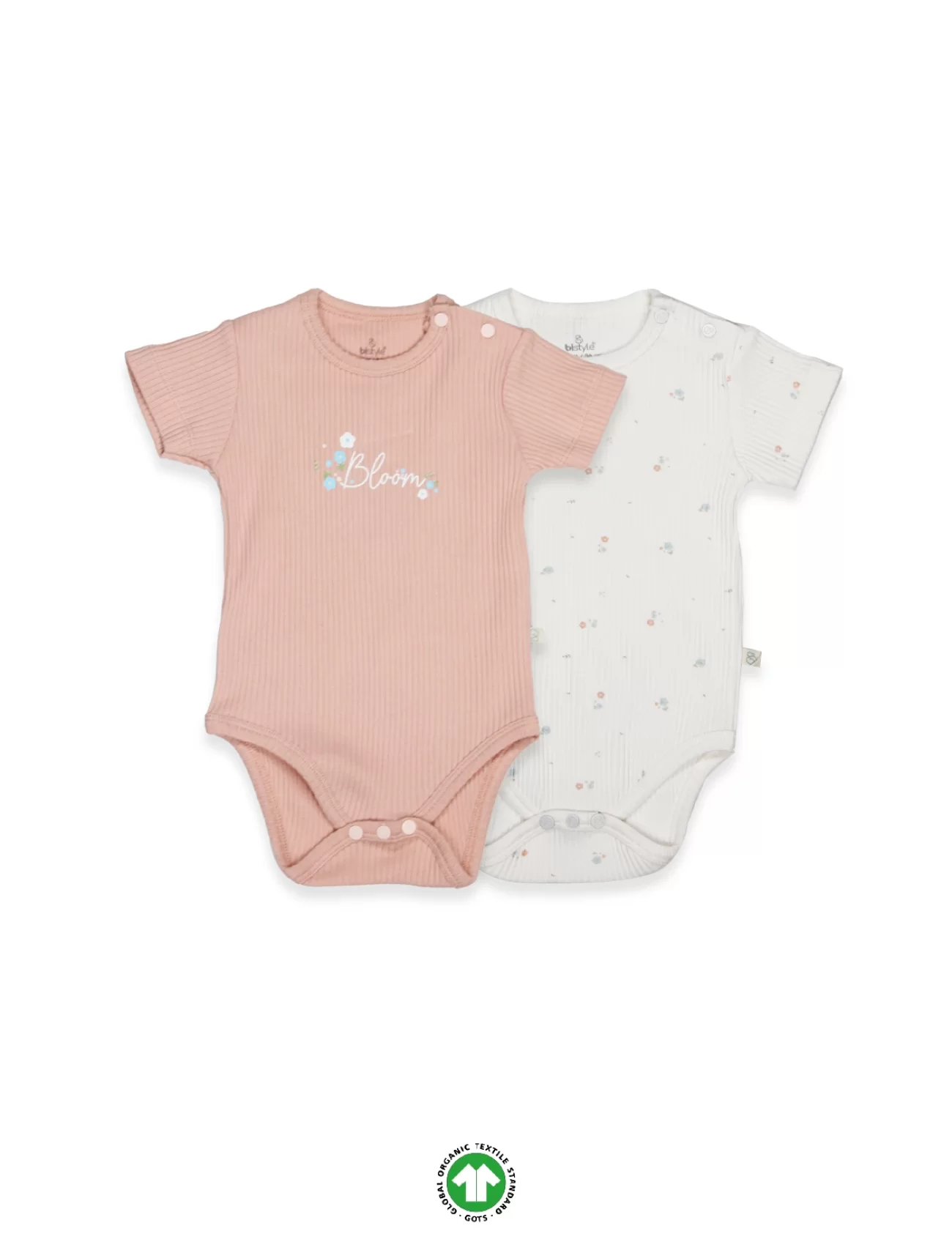 Bistyle Flying Bloom White Yarım Kol 2li Body 17118 Ekru Gül Kurusu
