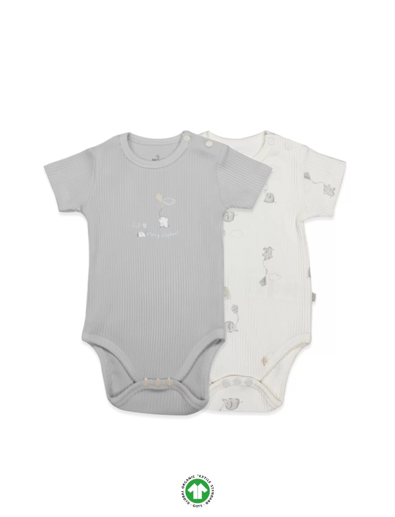 Bistyle Flying Elephant Yarım Kol 2li Body 17116 Ekru Gri
