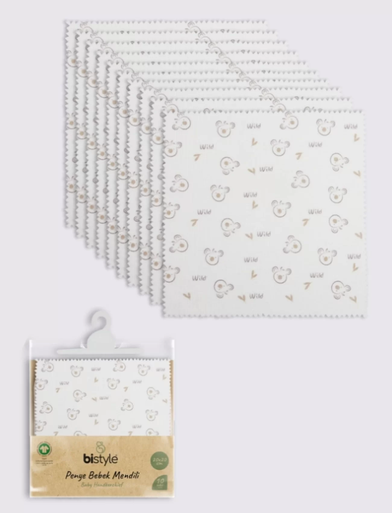 Bistyle Koala 20x20 10lu Penye Mendil 90165 Ekru
