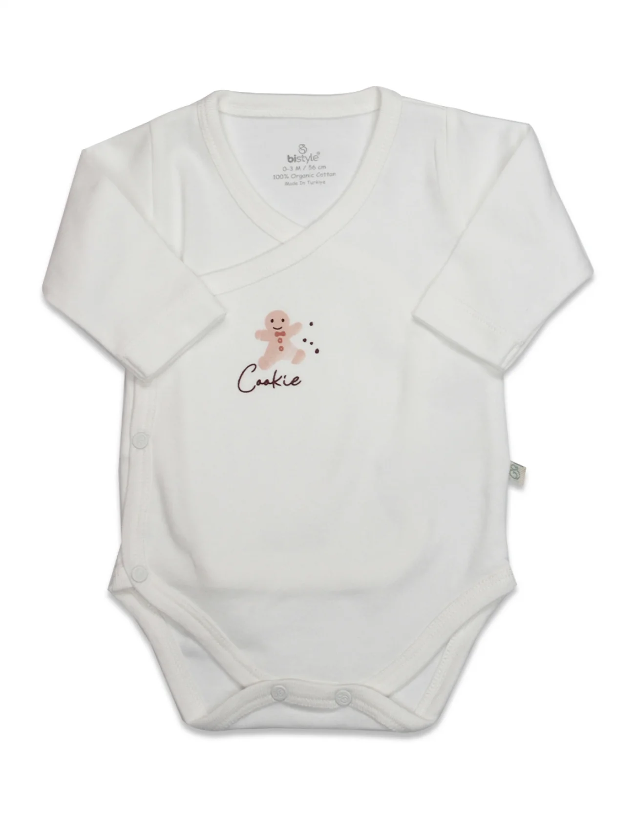 Bistyle Kruvaze Body Uzun Kol Cookies Make Happy 17141 Ekru
