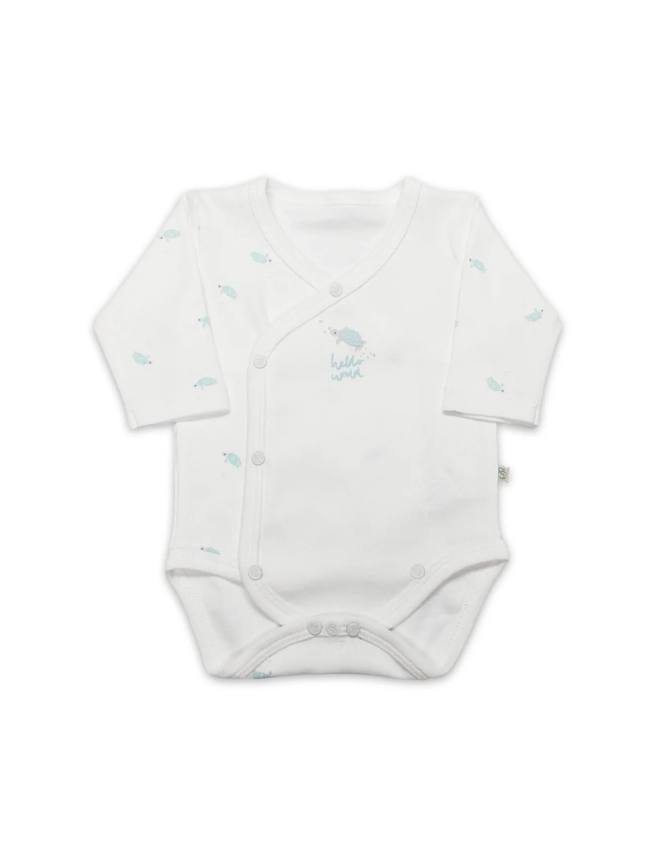 Bi̇style Kruvaze Body Uzun Kol Hello World 17109 Mint