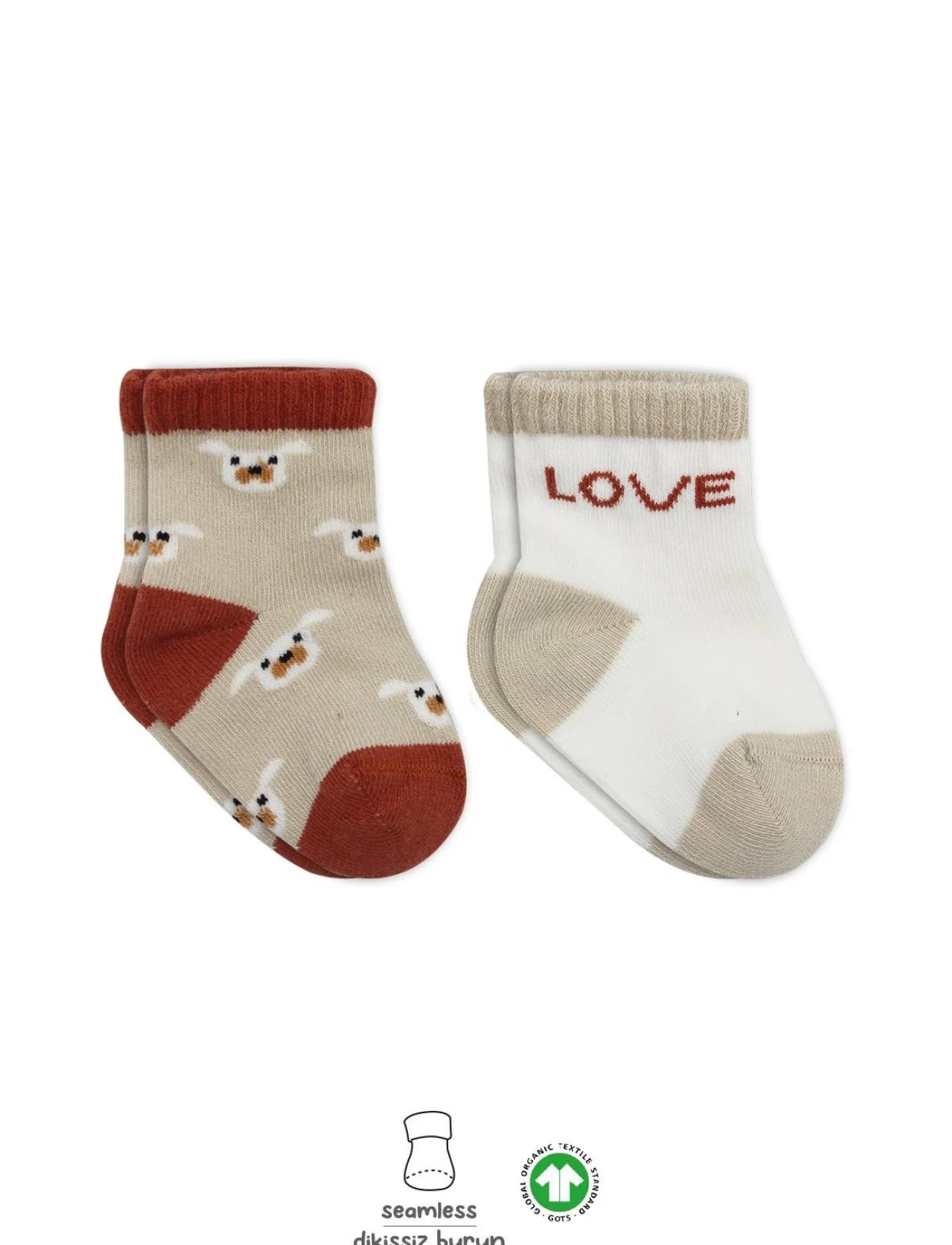 Bistyle Love Dog Penye Soket Çorap 2Li BS10118 Bej