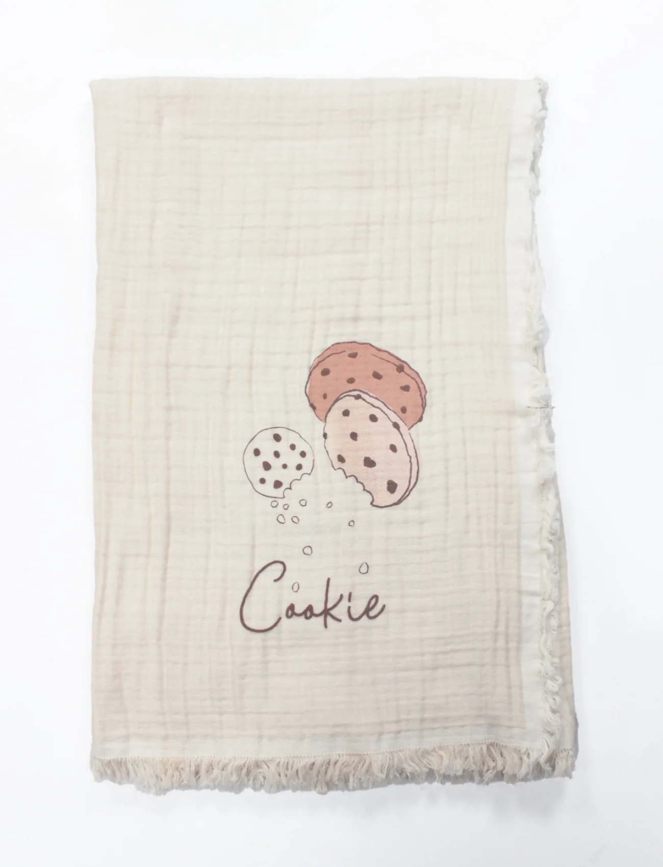 Bistyle Müslin Battaniye 100x200  Cookies Make Happy 70158 Ekru