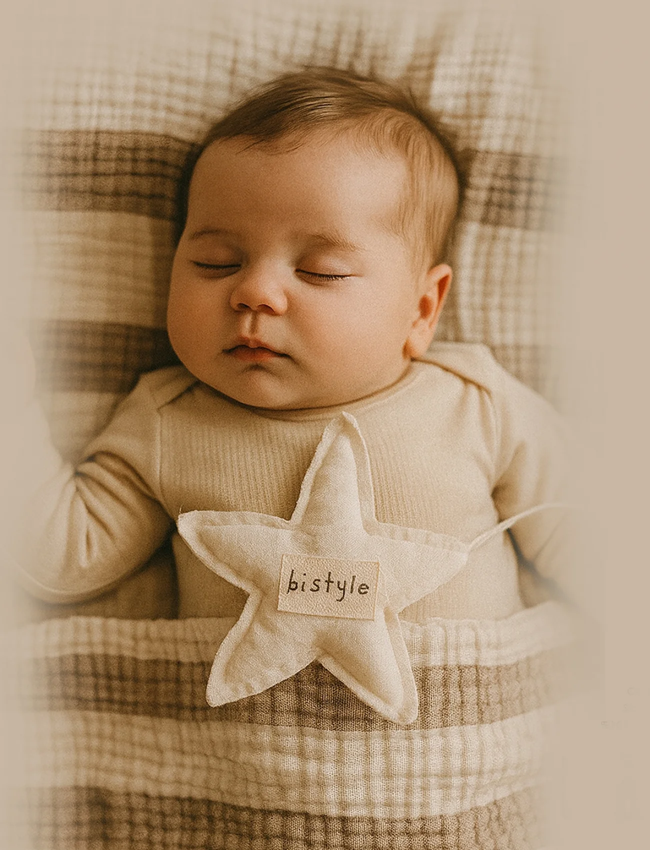 Bistyle Müslin Battaniye Uyku Arkadaşli Pure Life 70156 85x85cm Bej