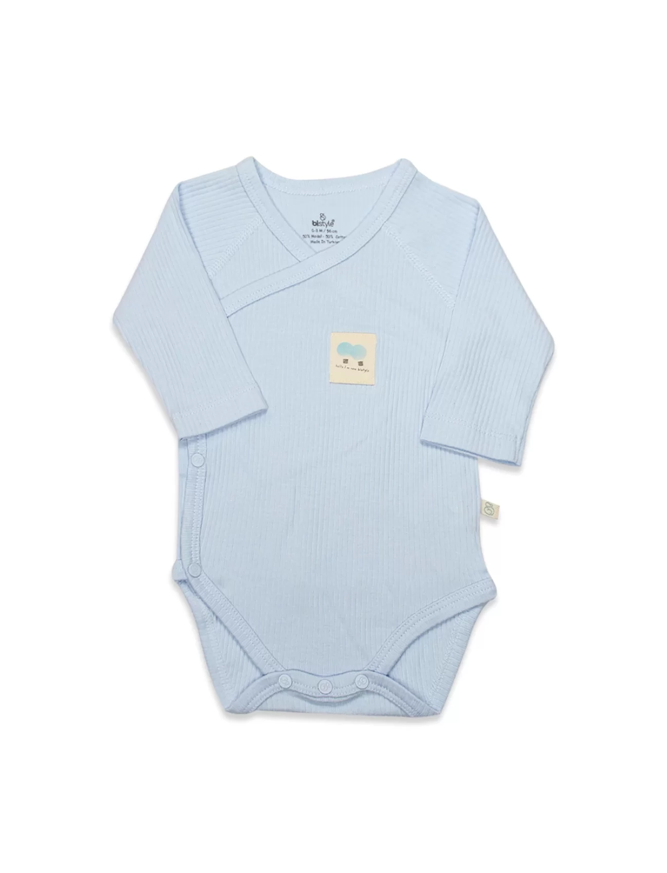 Bistyle Organic Modal Flying Balloons Kruvaze Uzun Kol Body Bs17121 Mavi