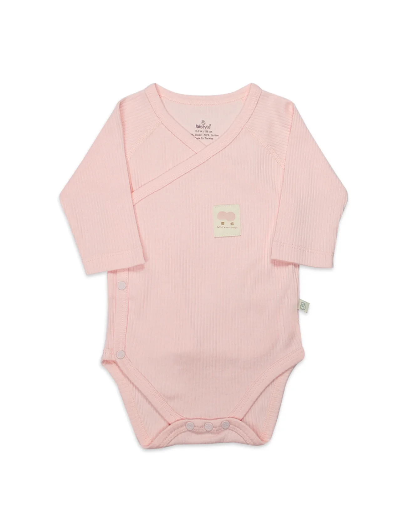 Bistyle Organic Modal Flying Balloons Kruvaze Uzun Kol Body Bs17121 Pembe