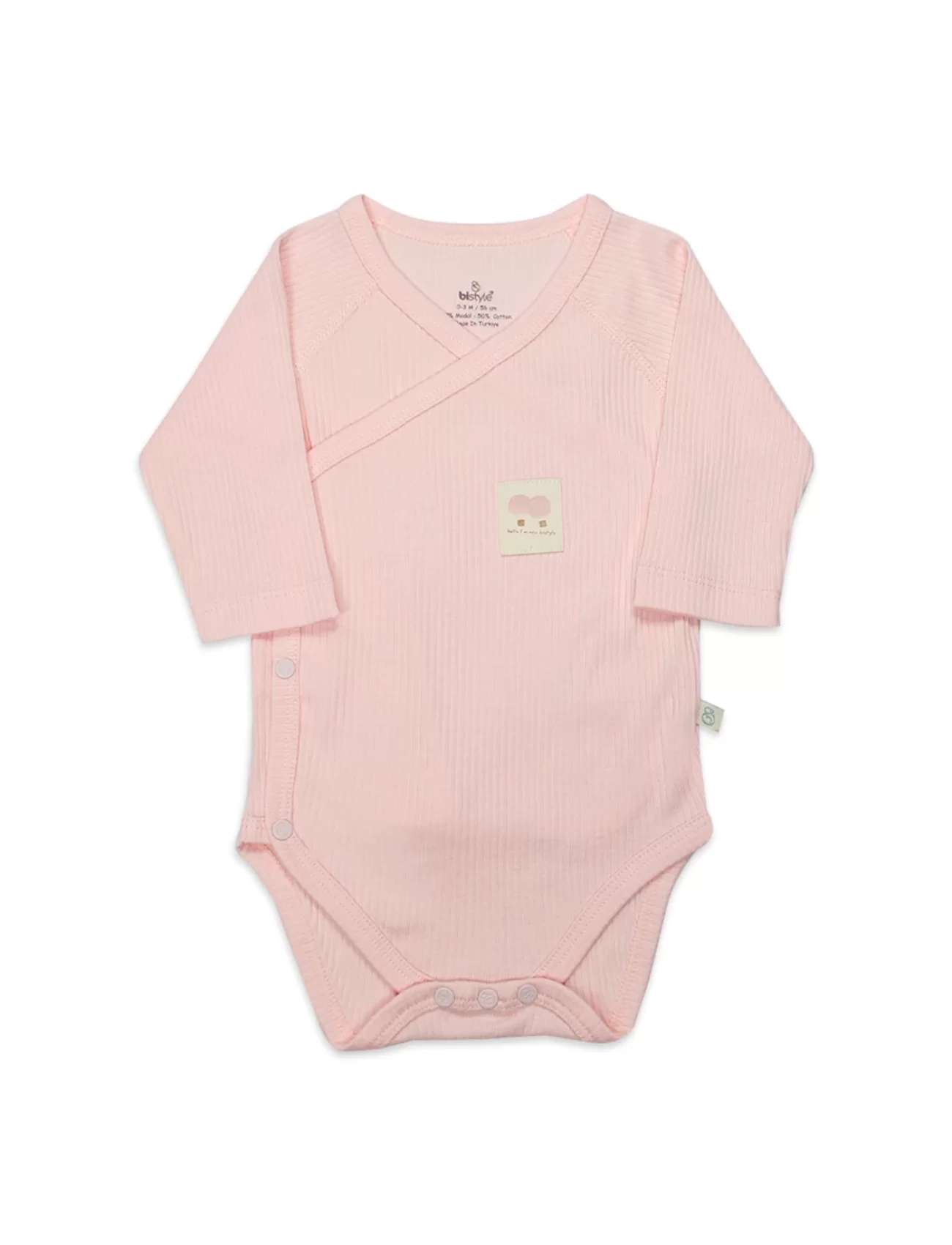 Bistyle Organic Modal Flying Balloons Kruvaze Uzun Kol Body Bs17121 Pembe