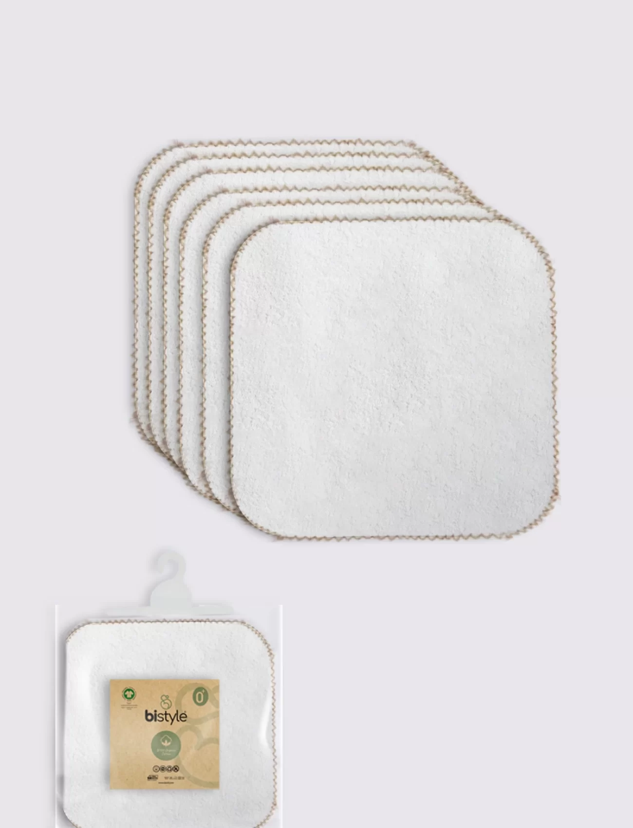 Bistyle Organik 28x28 6lı Havlu Mendil 90105 Ekru