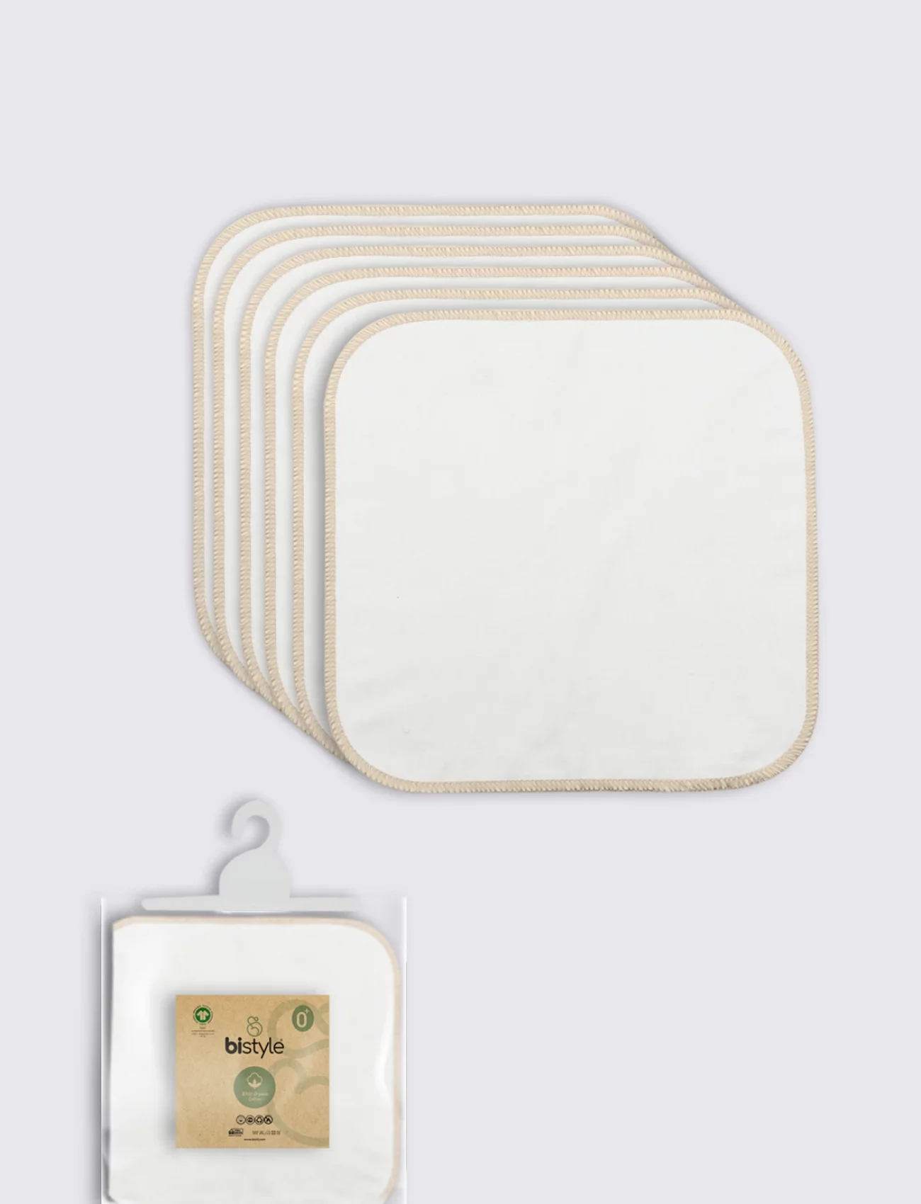 Bistyle Organik 28x28 6lı Penye Mendil 90103 Ekru