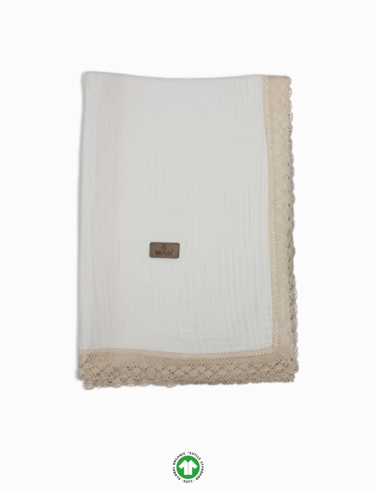 Bistyle Organik Müslin 80x90 Fistolu Battaniye 70112 Ekru