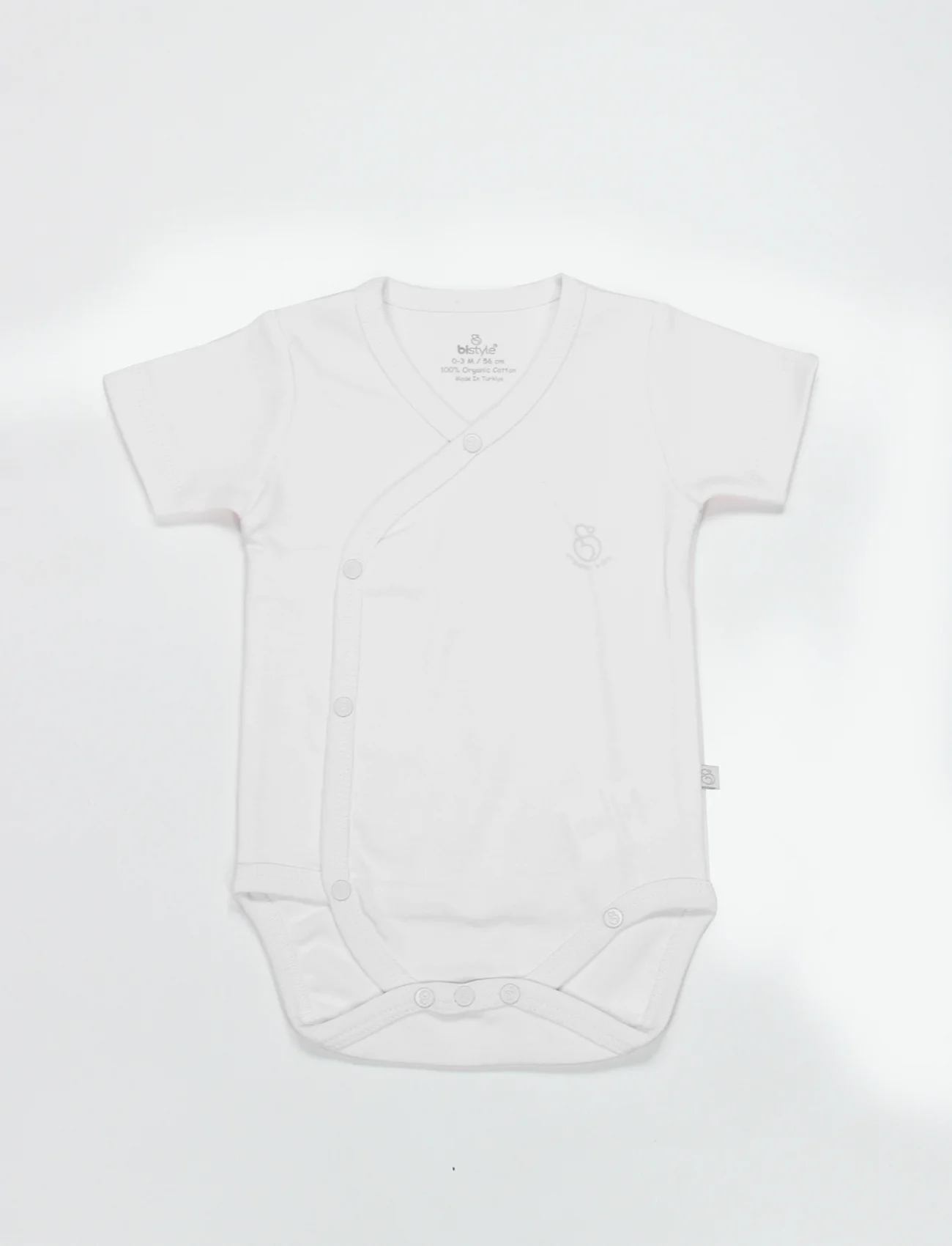 Bistyle Organik Natural Basic Style Kruvaze Yarım Kol Body Bs17101 Beyaz