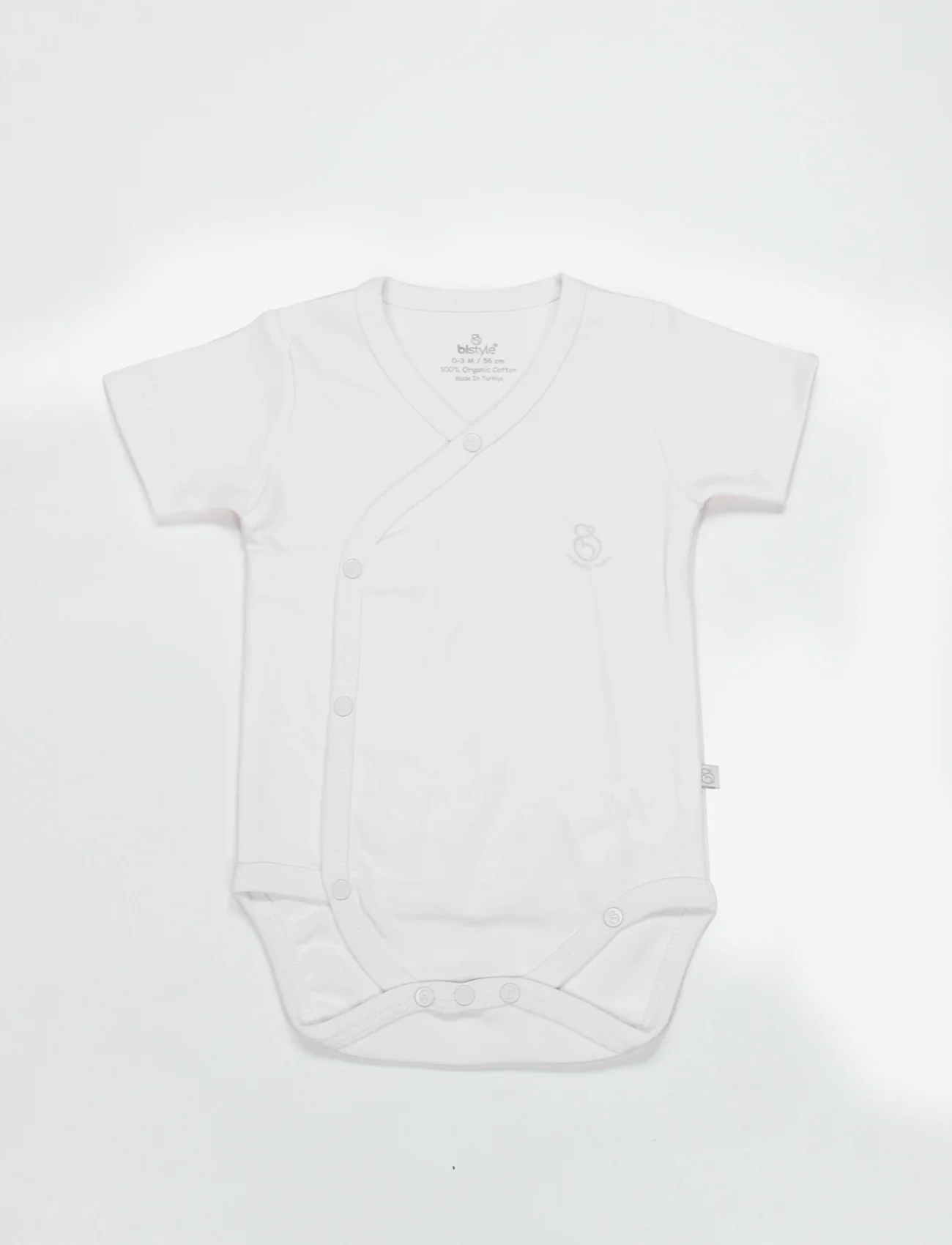 Bistyle Organik Natural Basic Style Kruvaze Yarım Kol Body Bs17101 Beyaz