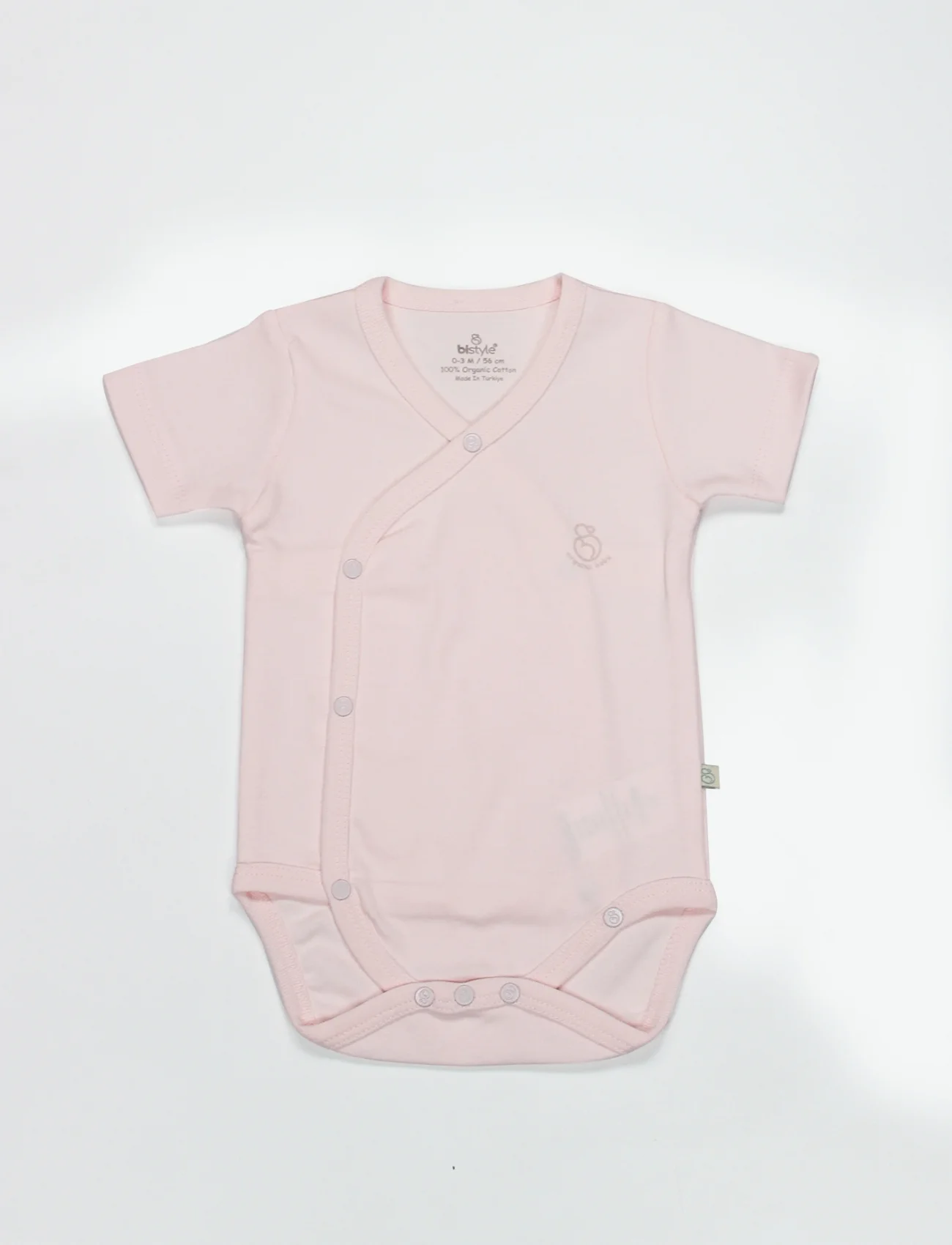 Bistyle Organik Natural Basic Style Kruvaze Yarım Kol Body Bs17101 Pembe