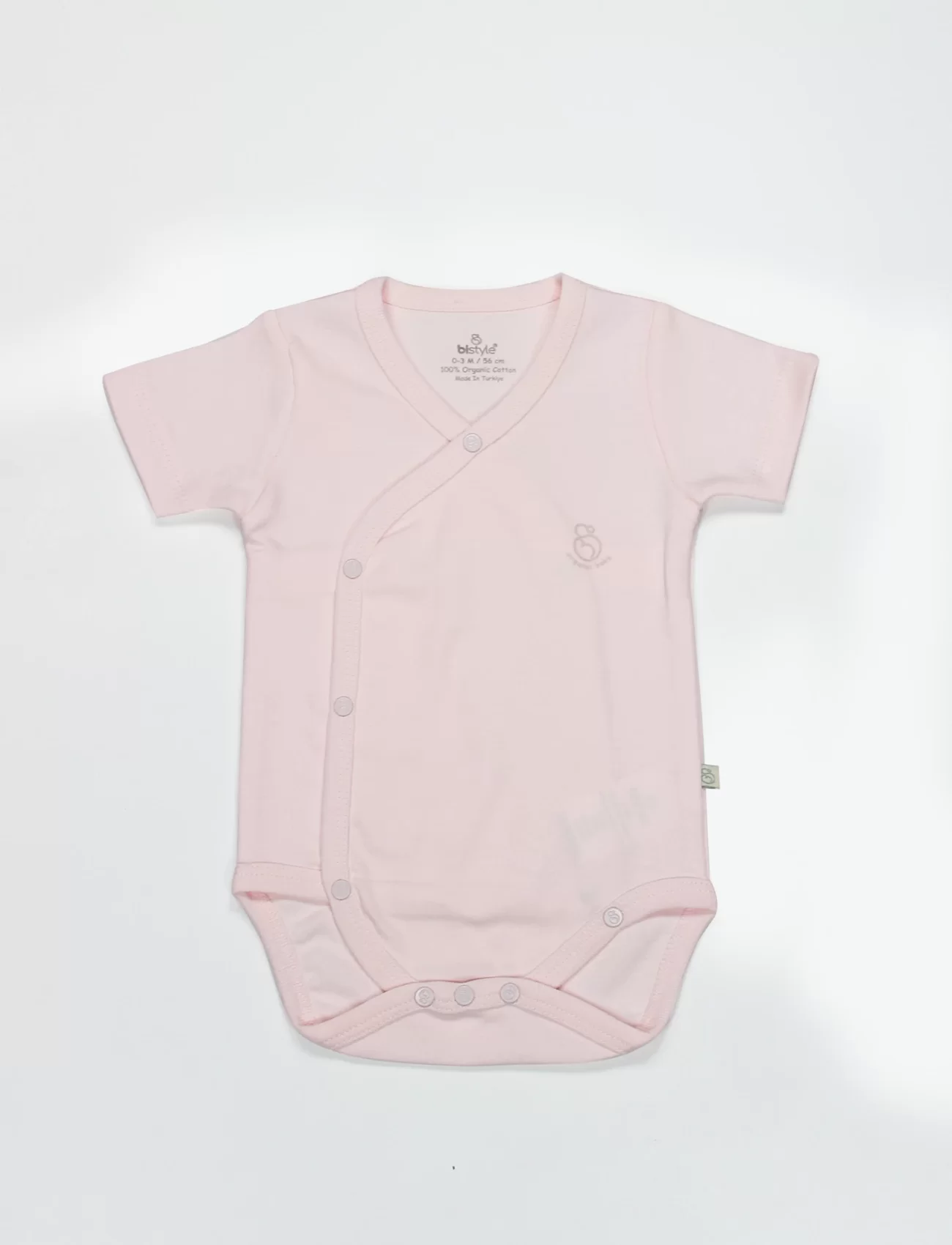 Bistyle Organik Natural Basic Style Kruvaze Yarım Kol Body Bs17101 Pembe