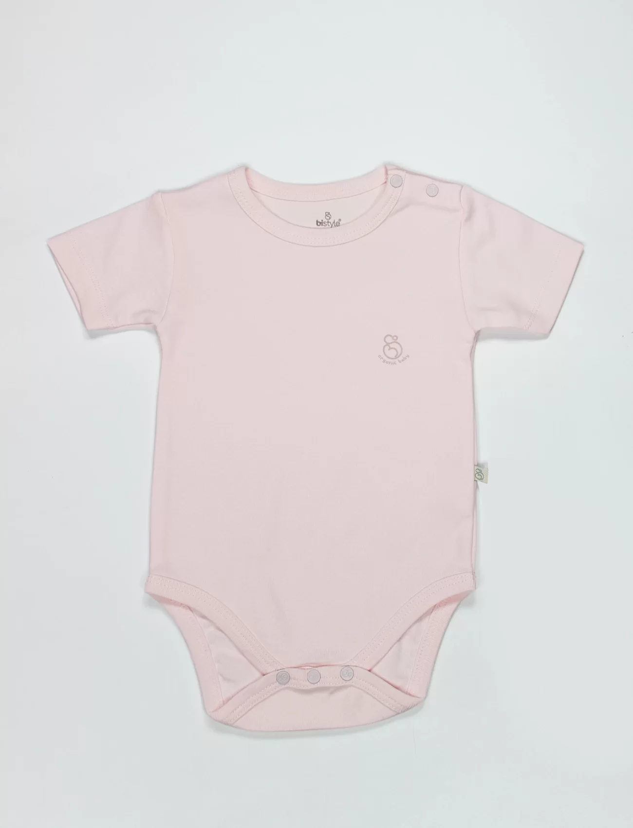 Bistyle Organik Natural Basic Style Yarım Kol Body Bs17103 Pembe