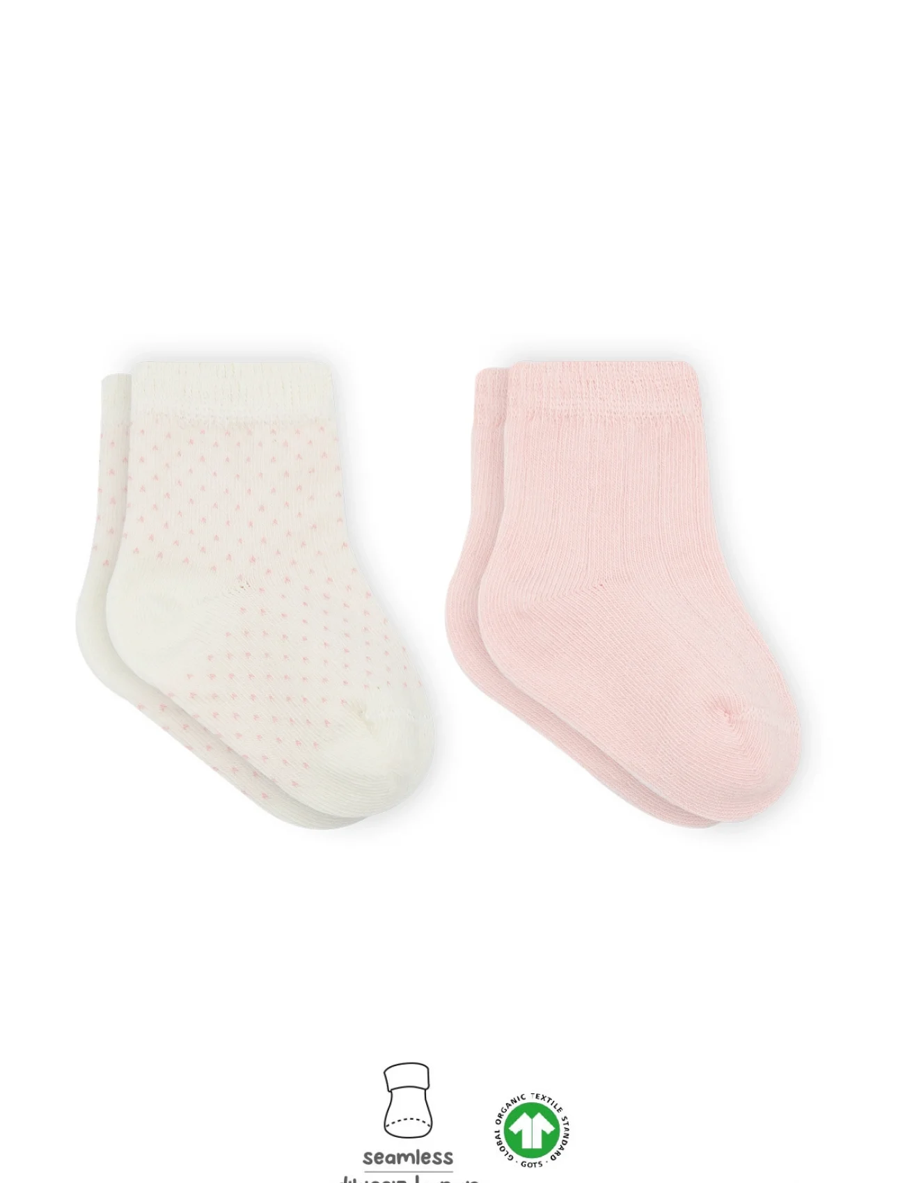 Bistyle Puan Derby Penye Soket Çorap 2Li BS10103 Pembe Ekru